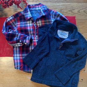 Boys button down and pullover